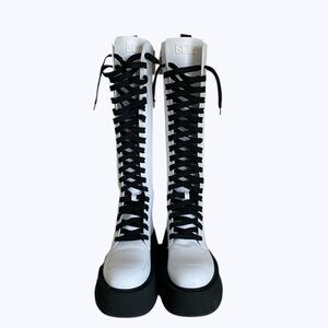 GCDS white platform boots